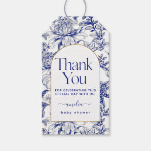 Étiquettes-cadeau Blue Chinoiserie Victorian Floral baby shower