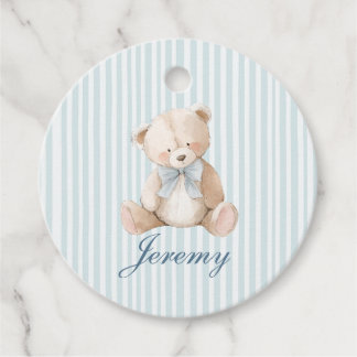 Étiquettes Cadeau Blue Elegant Teddy Bear Favor Tags