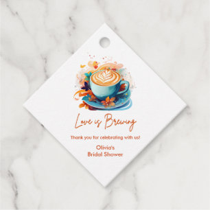 Étiquettes Cadeau Blue Floral Love is Brewing Coffee Baby Shower Mar