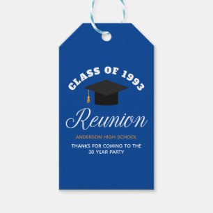 Étiquettes-cadeau Blue Gold High School Réunion Parti personnalisé