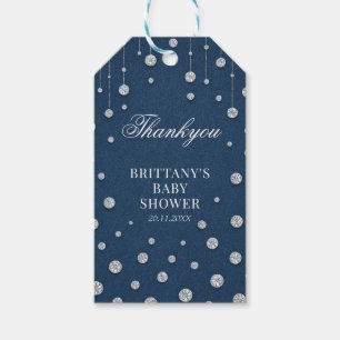 Étiquettes-cadeau Blue Jean Denim et Diamond Baby shower