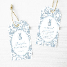 Blue Little Bunny Baby Shower Thank You Favor Tags