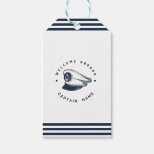 Étiquettes-cadeau Blue Navy Ancre nautique yacht club voile
