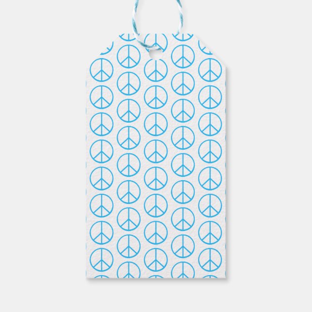 Étiquettes-cadeau Blue Peace Sign Modern Retro Fun (Dos)