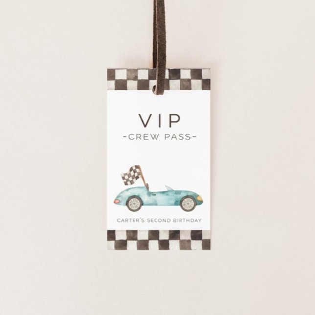 Étiquettes-cadeau Blue Race Car Funny (Créateur téléchargé)