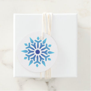 Étiquettes Cadeau Blue Snowflake Holiday Favoriser Tags