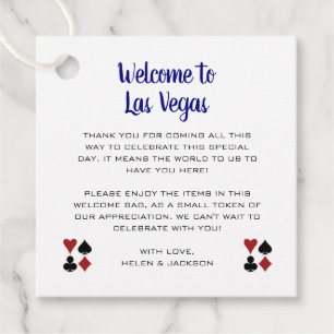 Étiquettes Cadeau Blue Welcome to Las Vegas Welcome Basket Mariage
