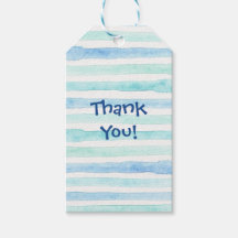 blue white watercolors thank you tags for favors