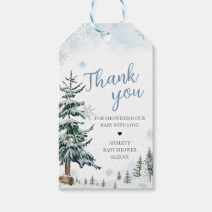 Étiquettes-cadeau Blue Winter Wonderland Baby shower Favoriser les é