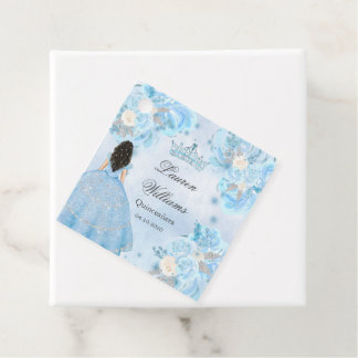 Étiquettes Cadeau Blue Winter Wonderland Quinceanera Party