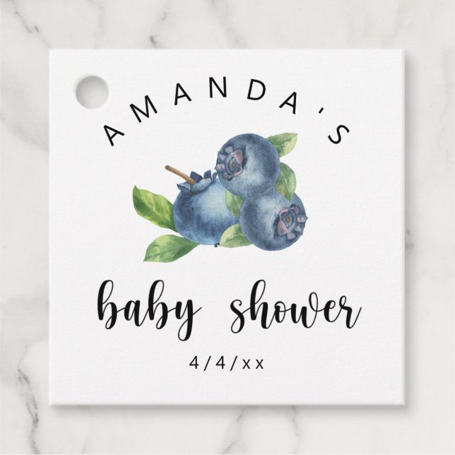 Étiquettes Cadeau Blueberries - Baby shower (Devant)