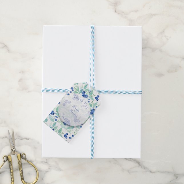 Étiquettes-cadeau Blueberry Midsummer Rustic Berry Mariage (Avec de laficelle)