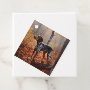 Étiquettes Cadeau Bluetick Coonhound en automne Leaves automne Inspi
