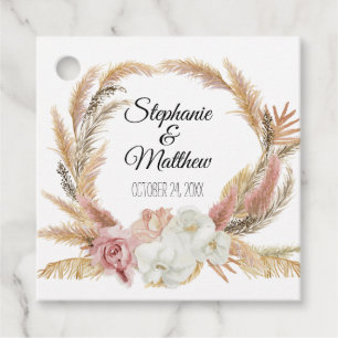 Étiquettes Cadeau Blush Boho Floral Troppas Palm Mariage
