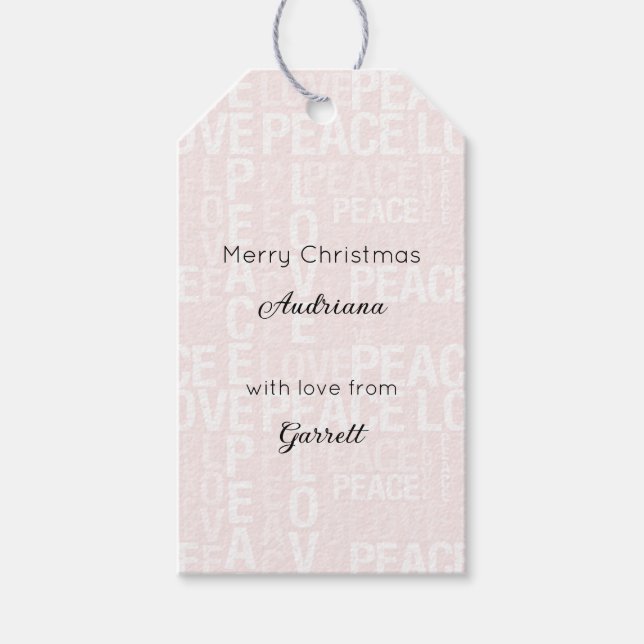 Étiquettes-cadeau Blush Pink White Christmas (Devant)