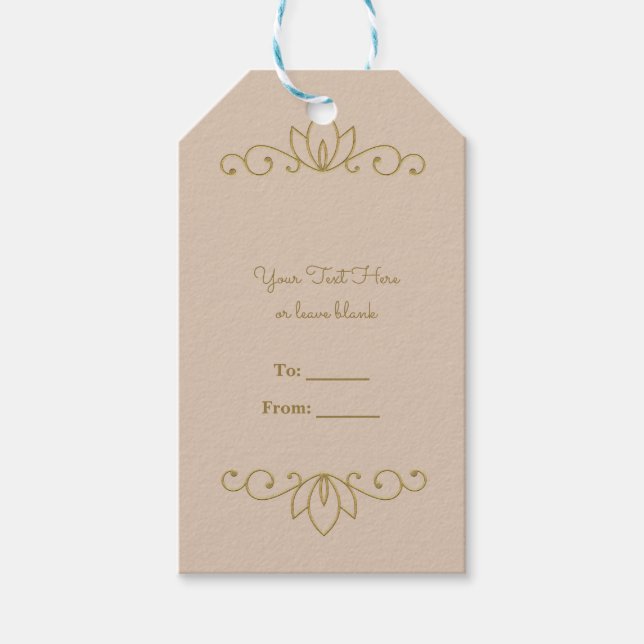Étiquettes-cadeau Blush Rose & Or Élégant Chic Personnalisé Party Fa (Devant)