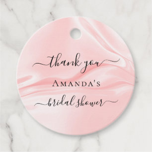 Étiquettes Cadeau Blush rose soie satin personnalisé remerciement po