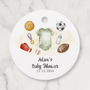 Étiquettes Cadeau Body manche courte en aquarelle All Star Sports po