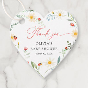 Étiquettes Cadeau Bogue d'amour Baby shower de jardin Merci