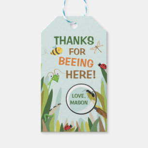 Étiquettes-cadeau Bogue Merci Favor Tags Insectes Outdoor Anniversai
