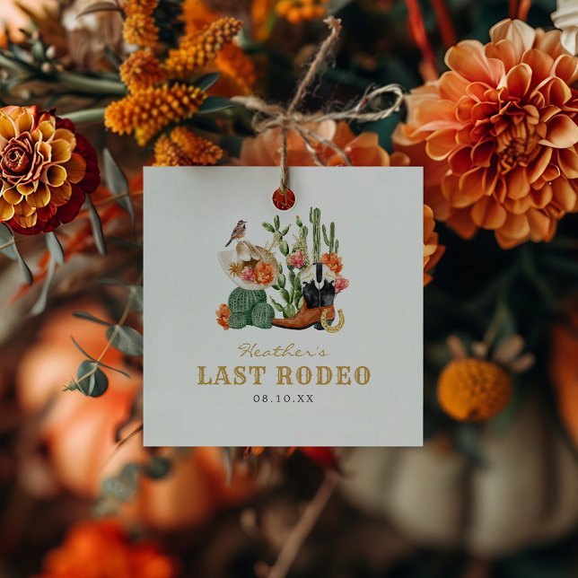 Étiquettes Cadeau Bohème occidentale (Western Theme Boho Square Favor Tags by Painted Paperie)