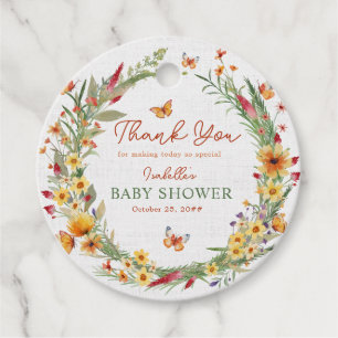 Étiquettes Cadeau Boho Aquarelle Russe Baby shower Fleur sauvage