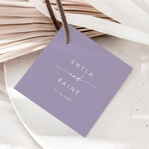 Étiquettes Cadeau Boho Chic Lavande Mariage pourpre