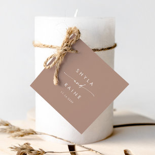 Étiquettes Cadeau Boho Chic Neutral Taupe Mariage