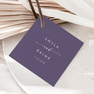 Étiquettes Cadeau Boho Chic Plum Purple Mariage