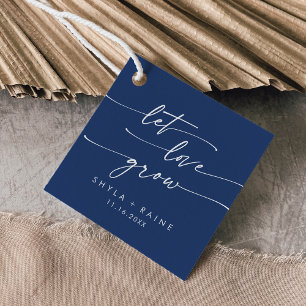 Étiquettes Cadeau Boho Chic Royal Blue Let Love Grow Mariage