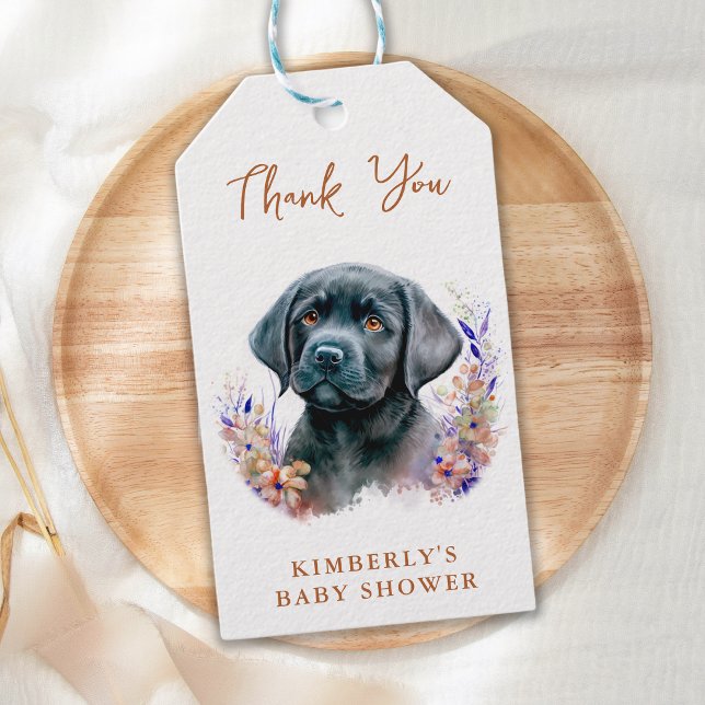 Étiquettes-cadeau Boho Chien Chien en Terracotta Baby shower Merci (Créateur téléchargé)