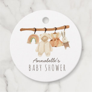 Étiquettes Cadeau Boho Clothesline Girl Baby shower Favoriser Tags