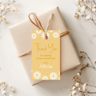 Étiquettes-cadeau Boho Daisy Deux Floral Golden Bohemian 2e Annivers