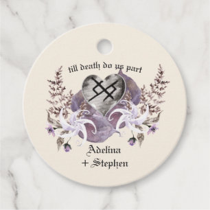 Étiquettes Cadeau Boho Fleur sauvage Viking Love Mariage gothique Fa
