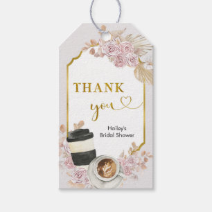 Étiquettes-cadeau Boho Floral Love est en train de brasser du café