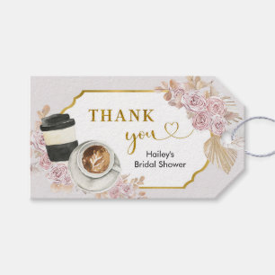 Étiquettes-cadeau Boho Floral Love est en train de brasser du café T