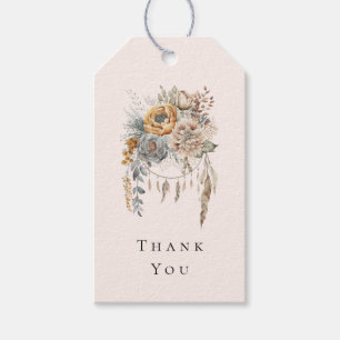 Étiquettes-cadeau Boho Flowers et Dreamcatcher - Merci