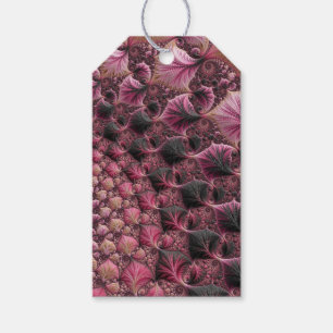 Étiquettes-cadeau Boho Funky Eclectique Rose Noir Abstrait Fractal