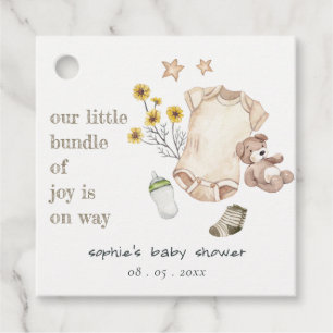 Étiquettes Cadeau Boho Green Vêtements pour bébés Baby shower neutre