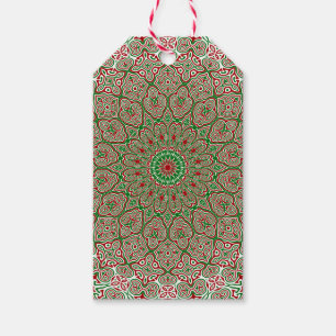 Étiquettes-cadeau Boho Hippie Funky Trippy Ornate Noël Mandala