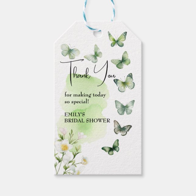 Étiquettes-cadeau Boho Il Me Donne Des Papillons Fête des mariées ve (Devant)
