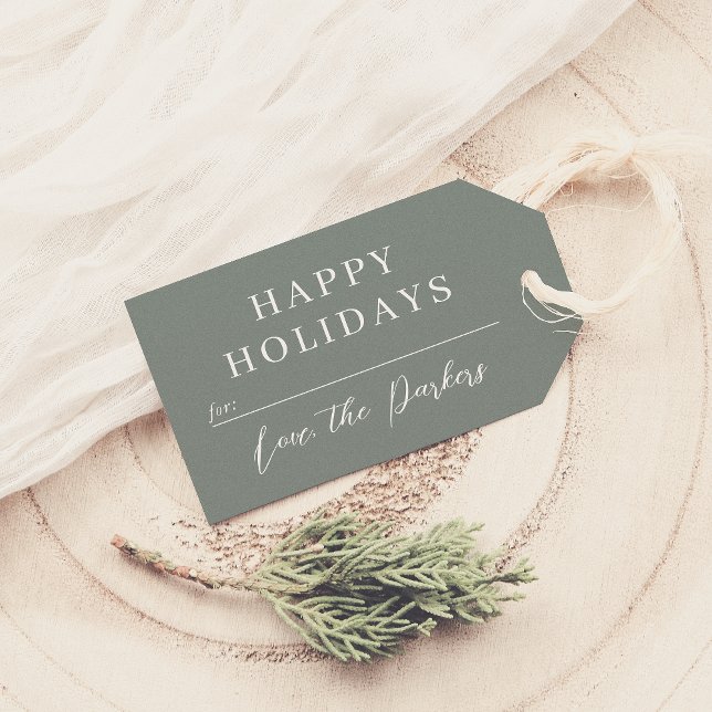 Étiquettes-cadeau Boho Modern Sage Vert Noël Famille (Créateur téléchargé)