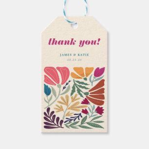 Étiquettes-cadeau Boho moderne Chic rétro Mariage Floral Merci