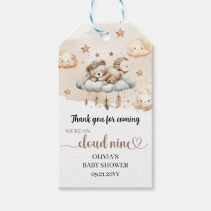Étiquettes-cadeau Boho natif plumes rouillées couleurs teddy ourson 