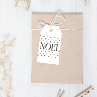 Étiquettes-cadeau Boho Noel Dots hiver Noël