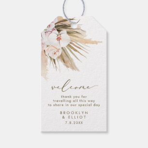 Étiquettes-cadeau Boho Pampas Grass Mariage Hotel Welcome Tags