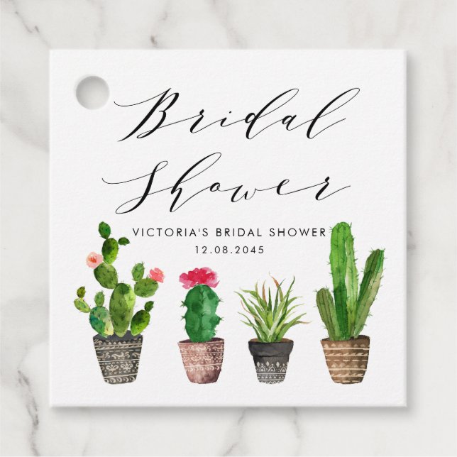 Étiquettes Cadeau Boho Plantes Grasses et Cactus en Pot pour Enterre (Devant)