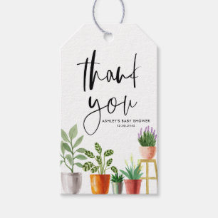 Étiquettes-cadeau Boho Pot Houseplants Baby shower Merci