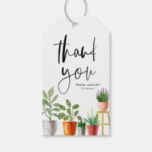 Étiquettes-cadeau Boho Poted Houplants Anniversaire Merci de fête