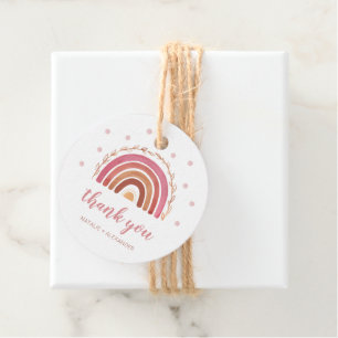 Étiquettes Cadeau Boho Rainbow Baby shower Merci Favoriser Tags